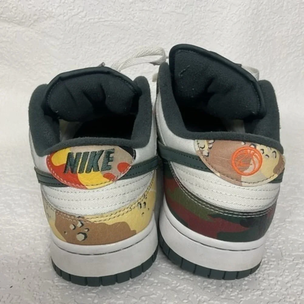 Nike‎ Dunk Low SE Sail Multi Camo Lace Up Sneakers Men 11 Vietnam Fabric/Leather